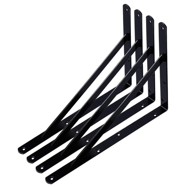 Soportes de estantería NEODROP, 4 unidades, 40 cm, acero negro de alta resistencia