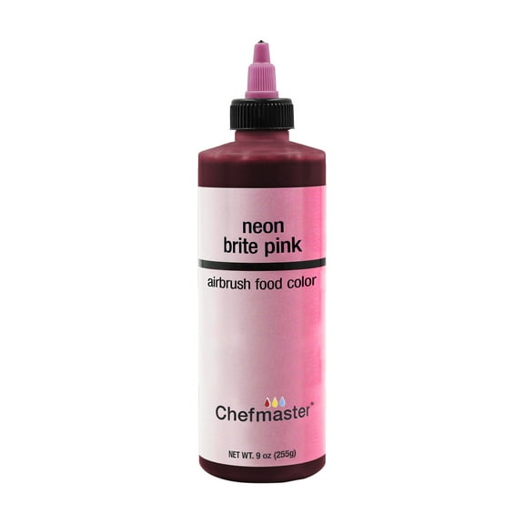 Chefmaster 9-Ounce Neon Brite Pink Airbrush Cake Decorating Food Color
