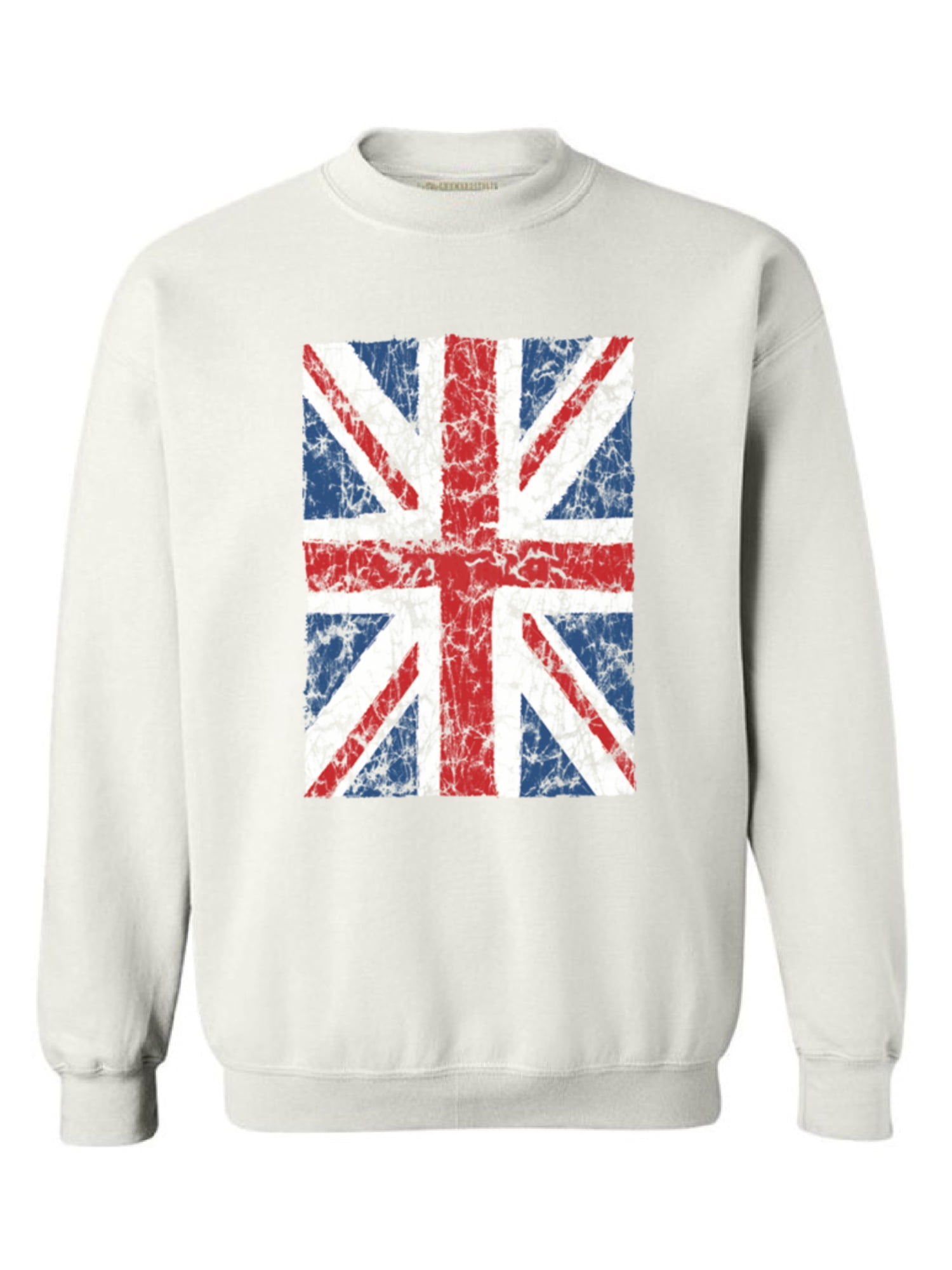 Awkward Styles Union Jack Distressed British Flag Unisex Crewneck For Women UK Patriotic Men's