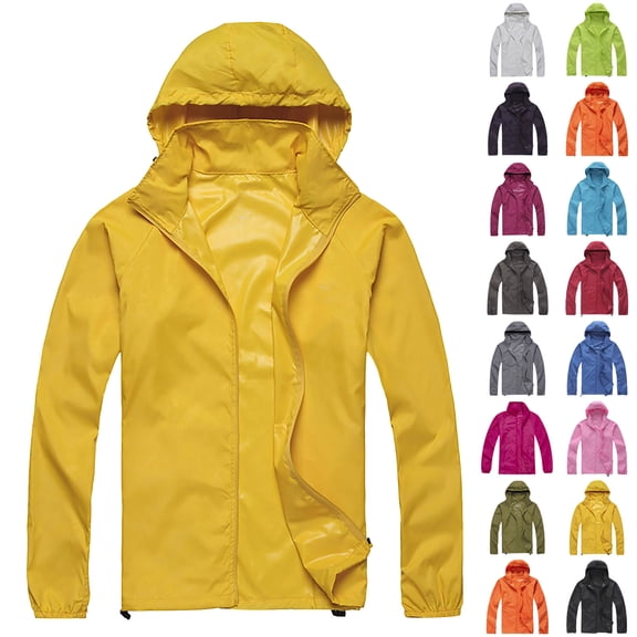 Men's and Women's Waterproof Windproof Jacket - Outdoor Sports Quick Dry Coat for Sun Protection, Ultra-light Rainproof Use, Hiking, and Daily Adventures,Army Green,L