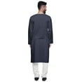 thumbnail image 3 of Atasi Solid Cotton Mens Kurta Casual Party Dress Summer Hippie Long Shirt Men, 3 of 5