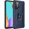 thumbnail image 4 of for Samsung Galaxy A72 5G Ring Stand Phone Case with Tempered Glass Magnet Mount Ready Slip Guard Grids Pattern Kickstand Hybrid Slim Shock Bumper Cover, 4 of 4