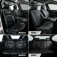 thumbnail image 6 of Coverado Car Seat Covers Full Set, Premium Leather Front and Rear Seat Protectors, Sleek Design Universal Fit for Most Cars, Black, 6 of 8