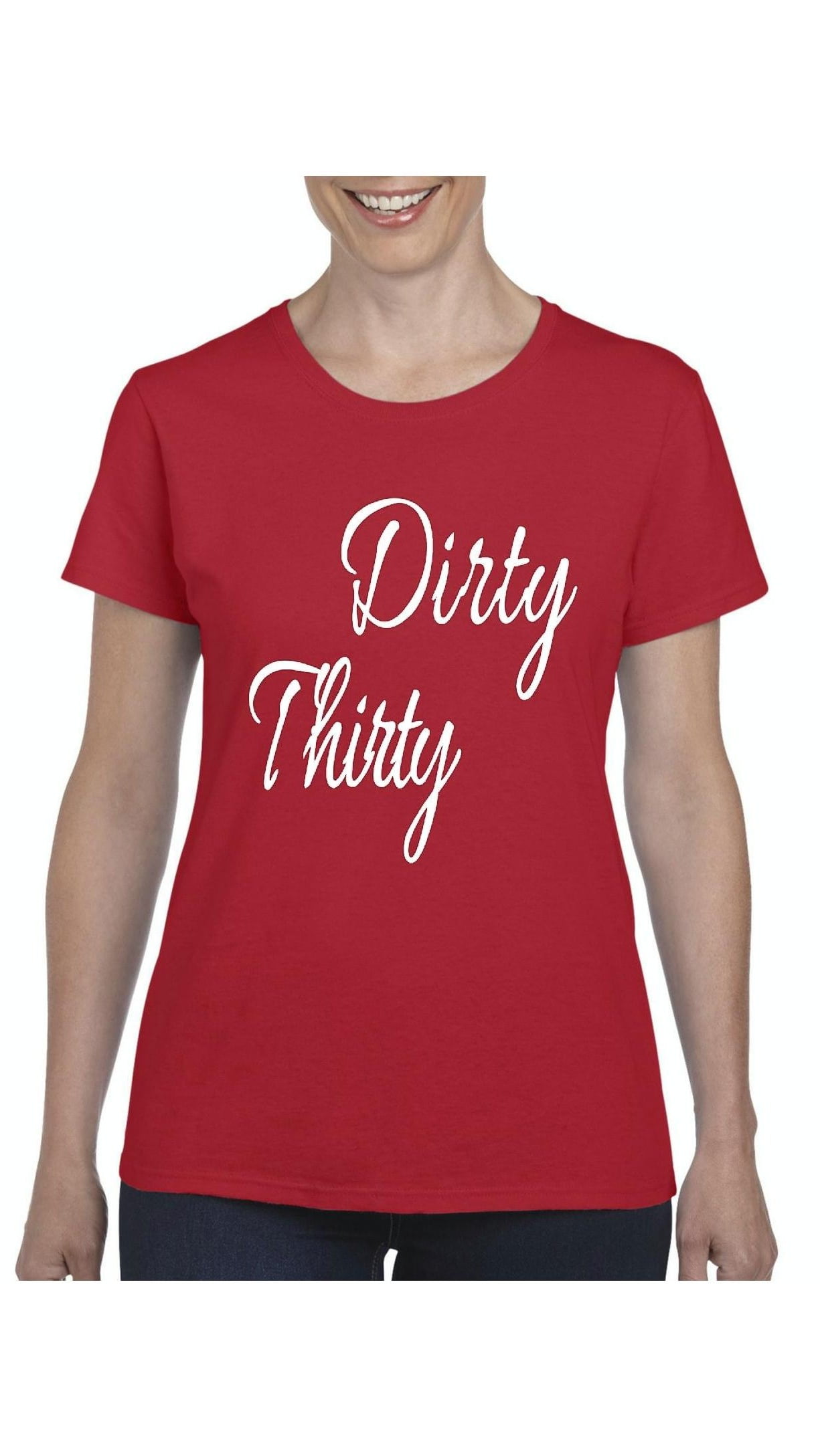Mom's Favorite - Womens Dirty Thirty Short Sleeve T-Shirt - Walmart.com ...