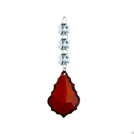 Green Crystal Chandelier - Swarovski Pendeloque, 3 Clear Prisms Lily Crystal Chandelier Parts Decor (Colors Available)