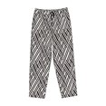 thumbnail image 6 of Uemuo Black White Stripes Pattern Women's Wide Leg Palazzo Lounge Pants with Pockets Light Weight Loose Comfy Casual Pajama Pants-Large, 6 of 9