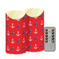 thumbnail image 2 of Bird and Boat Anchor Pattern Flameless Candles 2 PCS with Remote Realistic Moving Flame LED Tapered Pillar Set for Home Decor, 2 of 7