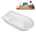 thumbnail image 4 of 65" Streamline B-412-162-BNK Soaking Freestanding Tub and Tray With Internal Drain in Brushed Nickel, 4 of 10