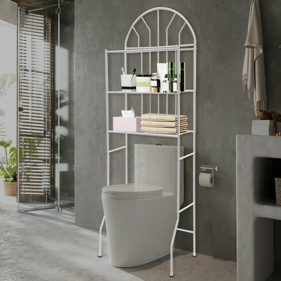 YIYIBYUS 3-Tier Bathroom Storage Organizer Freestanding Corner Stand Over Toilet Storage Shelf for Bathrooms, Toilets, Balconies, Entrance Halls