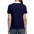 thumbnail image 5 of Feancey Women's Athletic Polos Shirts Color Block Short Sleeve 3 Button Collared T-Shirt Lightweight Quick Dry Workout Tops for Work Golf Tennis Navy M, 5 of 7