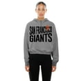 thumbnail image 4 of Women's New Era  Heather Gray San Francisco Giants Reversed Out French Terry Quarter-Zip Banded Crop Hoodie, 4 of 5