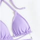 thumbnail image 4 of Traje de baño para mujer, traje de baño de cuatro piezas, bikini liso con vendaje, push-up, acolchado, traje de baño, conjunto de ropa de playa, trajes de baño para mujer, 4 of 5