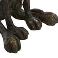 thumbnail image 4 of 7" x 21" Bronze Polystone Distressed Slim Frame Dog Sculpture with Gold Accents, by DecMode, 4 of 12