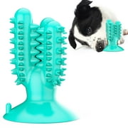 Dog Toothbrush Chew Toy Dental oral Care Brush Stick Rubber Cleaning Toy ( BLUE )