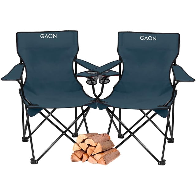 Sillas de camping y playa Duralife 2 Piezas Azul marino
