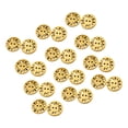 thumbnail image 2 of 50 Pieces Wood Button Round Hallow Portable Solid Color Stylish DIY Replacement Sweater Shirt Sewing Fastener Snap Beige Yellow, 2 of 10