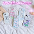 thumbnail image 6 of Compatible with iPhone 12 Mini Case Clear with Floral Design for Women Girls,Aesthetic Cute Wavy Flowers Soft Shockproof Cell Phone Cover for iPhone 12 Mini 5.4 Inch (Tulip/Blue), 6 of 9