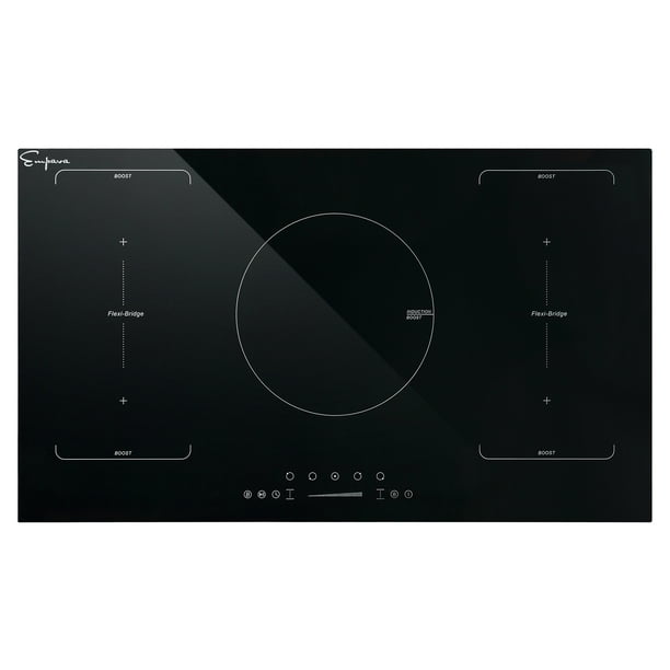 BuiltIn 36in 5 Elements Black Induction Cooktop Including Bridge