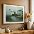 thumbnail image 4 of Gloomy Day in Whitefield - Whitefield New Hampshire Photography Rural Architecture Countryside Foggy Scenic Moody Oak Framed Wall Art Print 16 x 24 inches, 4 of 6