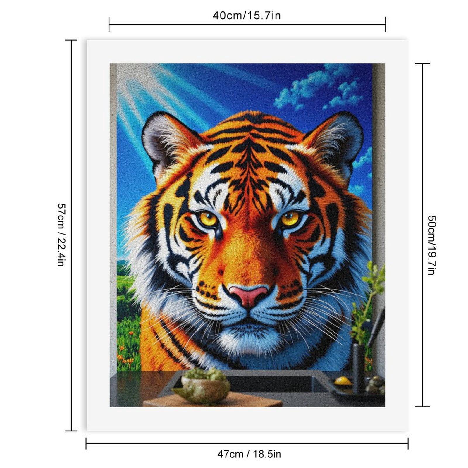 Paint By Numbers Kit for Adults Beginner - Tiger Portrait Bright Day Art DIY Canvas Painting Kits for Adults, Frameless Paint By Number for Adults for Home Wall Decor 16x20 Inch