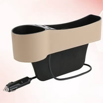 WHAMVOX Car Seat Gap Storage Box for Car Made of Leather and ABS Beige Color Creates Extra Storage Space for Small Items 6.3 Inches