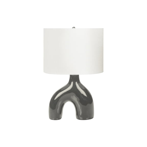 Lighting - 25"h - Table Lamp - Dark gray Ceramic - Ivory/Cream Shade