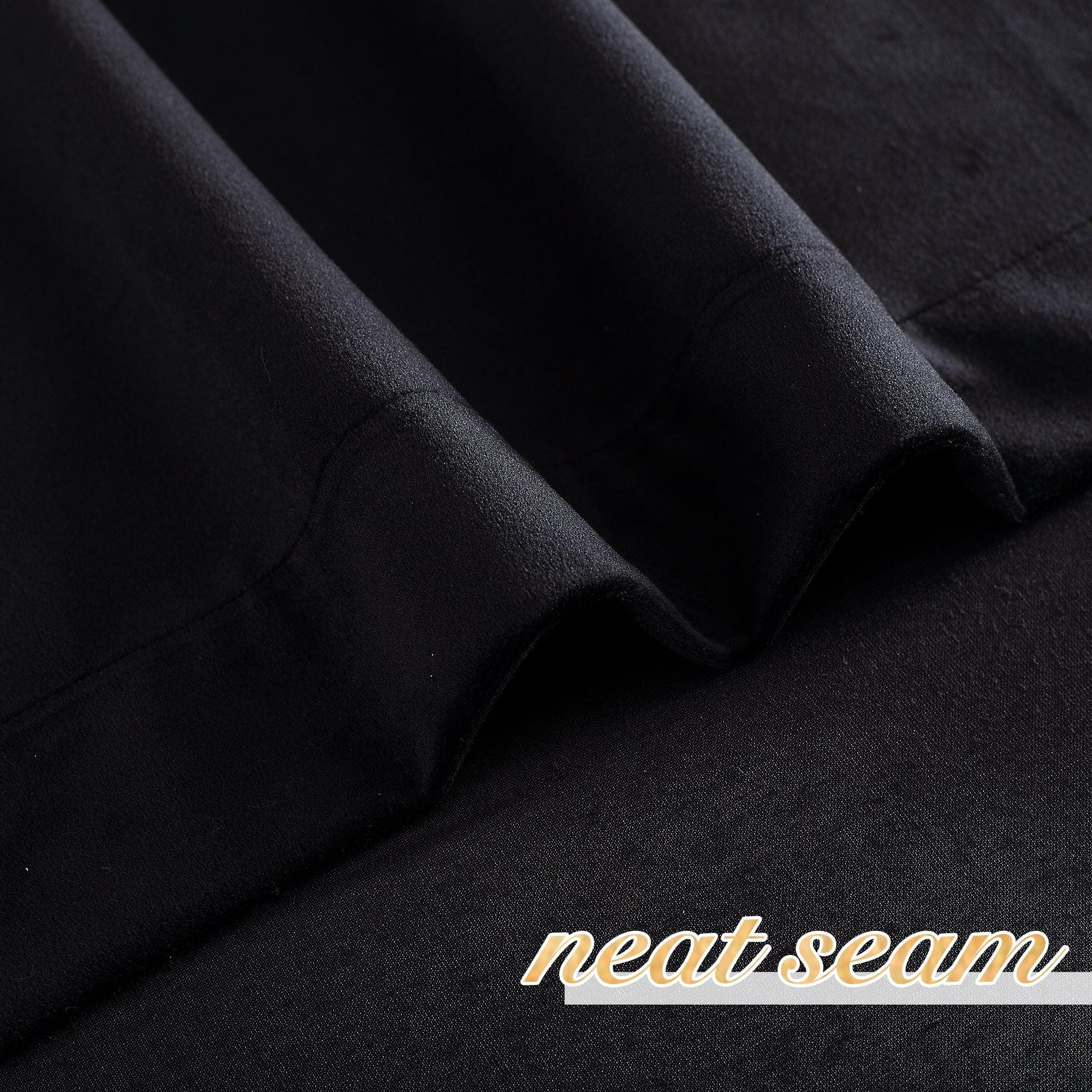 NICETOWN Black Velvet Curtains for Living Room, Velvet Blackout Curtains Thermal Insulated Privacy Grommet Window Treatments for Bedroom, 52"x84", 2 Panels