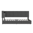thumbnail image 6 of New Upholstered Twin Size Daybed with Storage 2 Drawers and Charging Station, Day Bed Frame with LED Lights and Storage Headboard, No Box-Spring Needed, Gray, 6 of 7