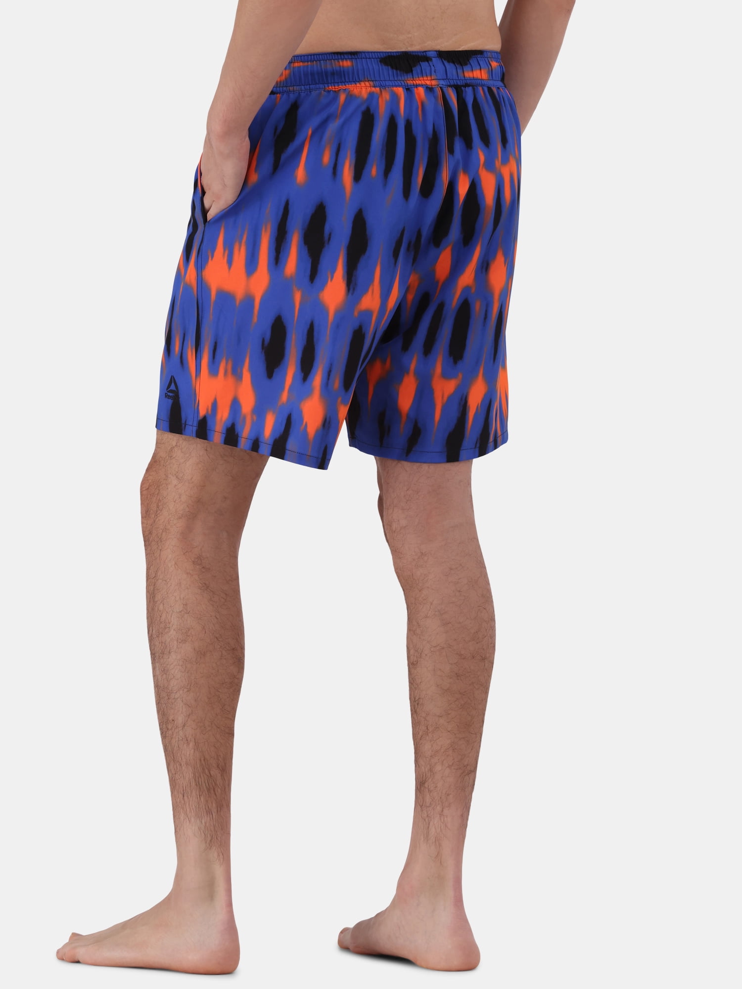 Reebok Men’s & Big Men's Printed Swim Trunks with Compression Liner, UPF 50+, 7” Inseam, Sizes S-3XL