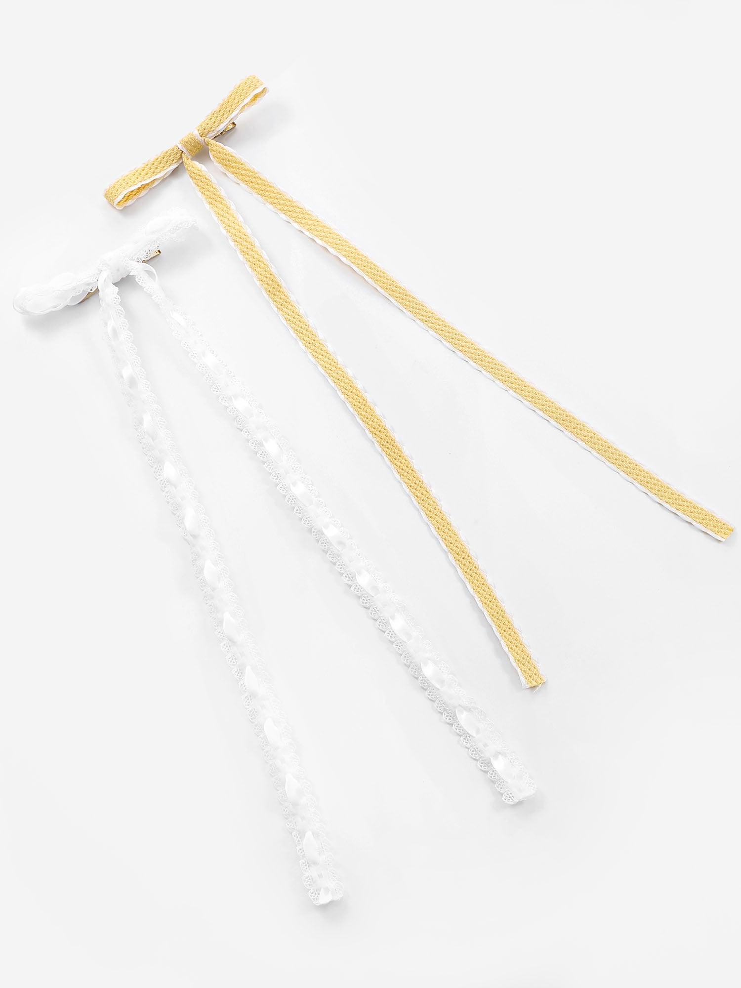 Packed Party White and Gold Bow Hair Clip Set, 2 Piece