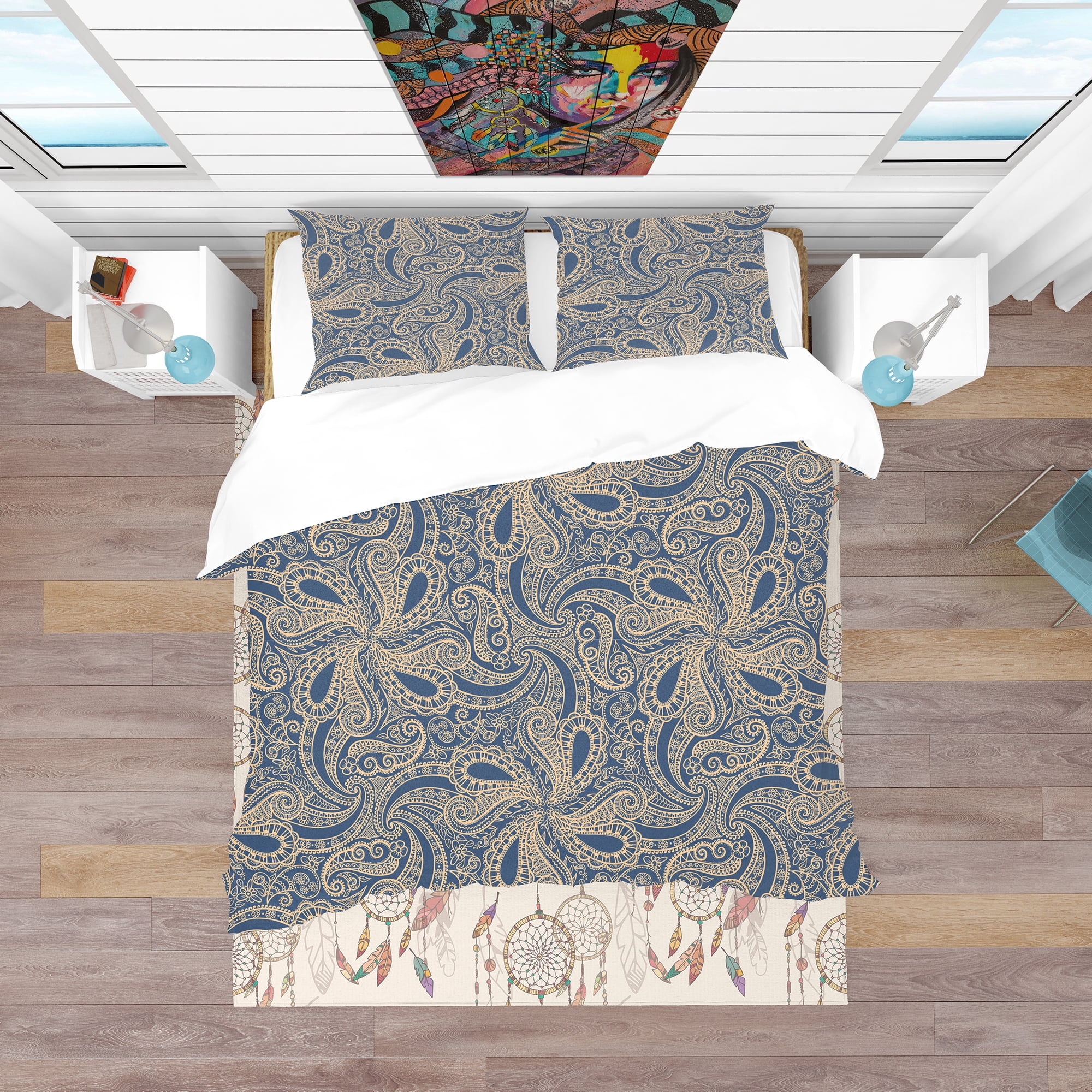 Designart 'Lace Pattern' Bohemian & Eclectic Duvet Cover Set