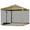 Beige, variant on Outsunny Offset Patio Umbrella w/ Net, Cantilever Patio Umbrella, Beige