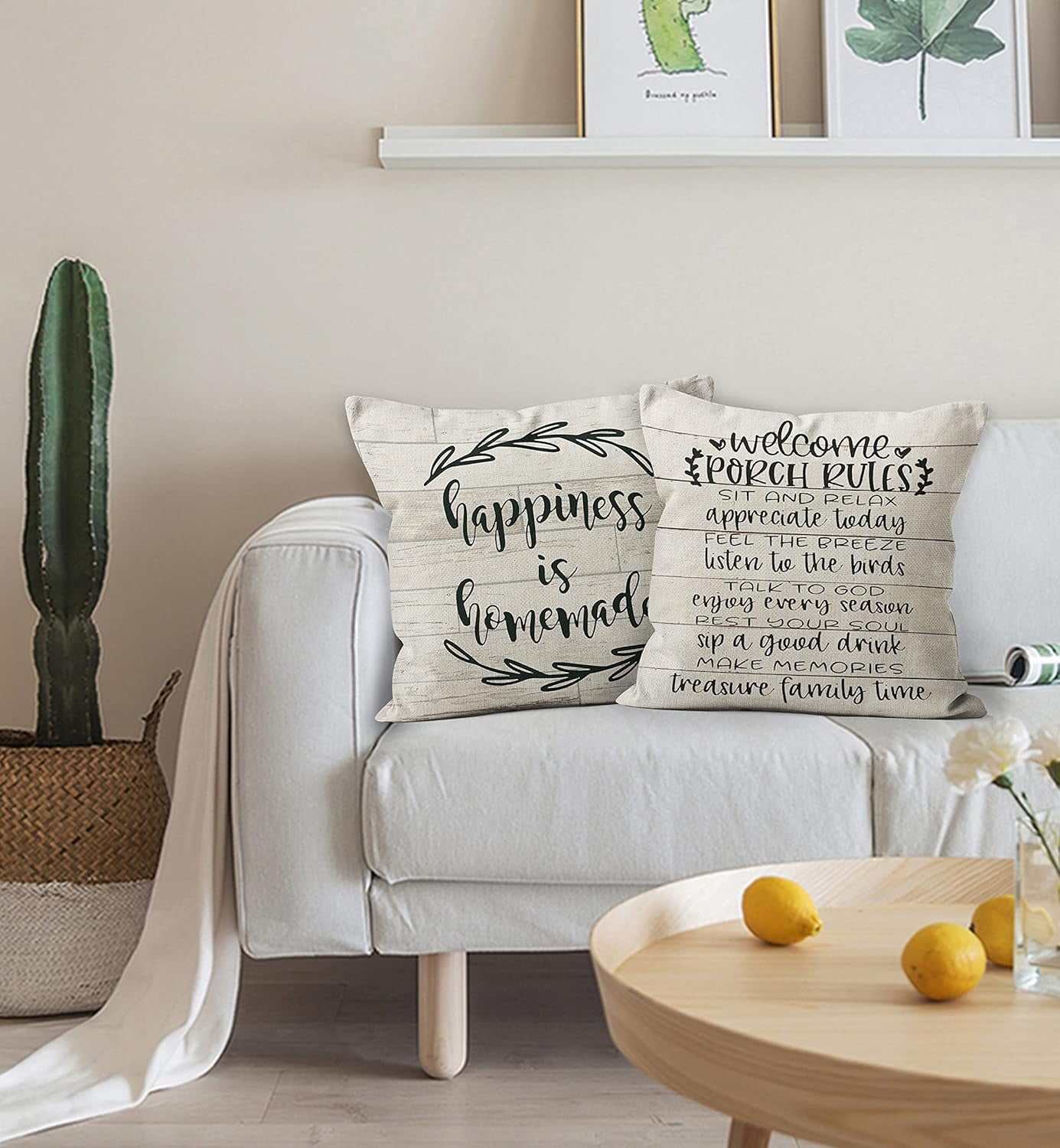Home Sweet Home Pillow Covers - Set of 2, 18x18 Decorative Pillows Cover, Decorative Pillows for Couch, Farmhouse Pillow Covers, Small Decorative Pillow Covers