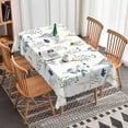 thumbnail image 3 of Nanqianyi Watercolor Blue Wildflower Tablecloth For Kitchen Dinner Decor 60" x 102" Rectangular Waterproof Table Cloth, 3 of 6