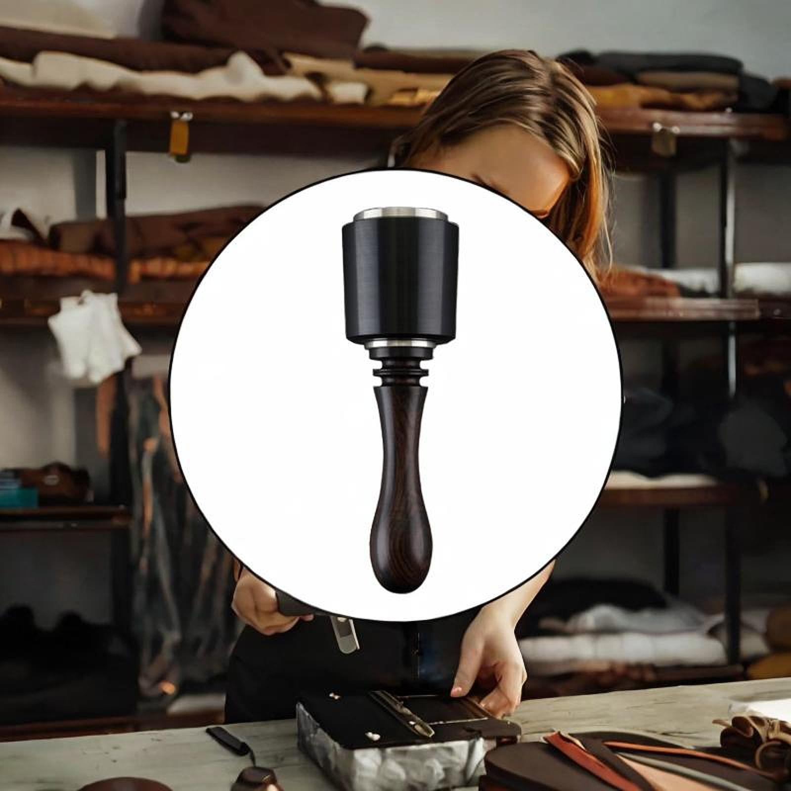 Wxqbjtam Leather Carving Hammer Mallet Sew Tool,Wooden Handle,Leather Mallet for Handmade Long Black