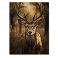 thumbnail image 3 of Designart "Portrait Vibrant Brown Deer painting I" Animals Print on Natural Pine Wood, 3 of 5