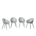 thumbnail image 3 of Amazonia Assen 4-Piece Chair Set, Aluminium Legs, Ideal for Outdoors and Indoors, Gray, 3 of 3