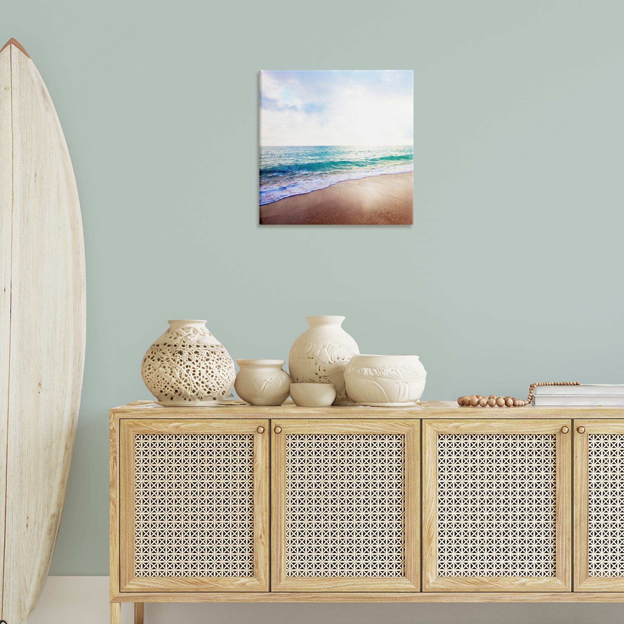 Stupell Industries Sun Shining over Beach Nautical & Beach Photography Wrapped Canvas Art Print Wall Art, 24 x 24