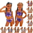 thumbnail image 2 of CCRFTGI Swimsuit for Kids Girls Size 7-8 2 Piece Set Swimming Bikinis Beach Vacation Bathing Suit Summer Cute Hawaiian Tropic Girls Fashion Tankini Swimsuits Swimwear Pink 5-6 Years, 2 of 9