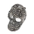 thumbnail image 3 of Vintage Skull Brooch Rhinestone Sparkly Nickle Free Skull Head Pin Brooch Accessory Black, 3 of 5