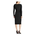 thumbnail image 2 of RALPH LAUREN Womens Black Long Sleeve Below The Knee Sheath Party Dress Size: 6, 2 of 2