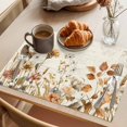 thumbnail image 3 of Vintage Floral Placemats Set of 4 Spring Flowers Eucalyptus Leaves Retro Place Mats Indoor Wipeable Table Mats Washable Cloth Dining Table Placemats for Kitchen Holiday Party Home Decor 13x19 Inch, 3 of 9