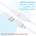 thumbnail image 4 of Uxcell 3.28Ft USB 2.0 Male to 4 Pin Bare Wire Pigtail Cable, 5pcs 28AWG Data Power Cords Extension, White, 4 of 6