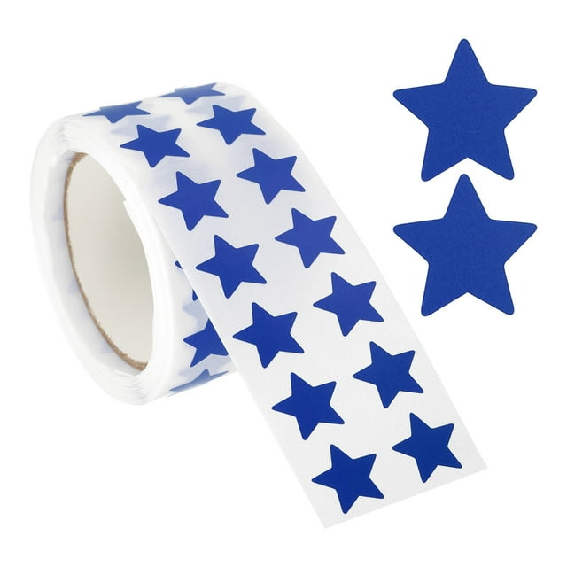Etiquetas de estrella Uxcell de 1/2", 1000 piezas, etiquetas semibrillantes para suministros de maestros, azules