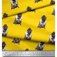 thumbnail image 2 of Soimoi Modal Satin Fabric Bow,Hat & Pug Dog Print Fabric by The Yard 42 Inch Wide, 2 of 3