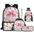 thumbnail image 2 of Bulopur Pink Boot Bow Kids Backpack Set 5 Pcs Soft Girly Book Bag with Lunch Bag, Pencil Case, Water Bottle Cover and Wrist Strap for Horse Loving Preteen Girls Ages 6-12, 2 of 8