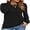 Black, variant on WUJINXIA Women's Long Sleeve Dressy Blouses Pleated Front Tunic Crew Neck Casual