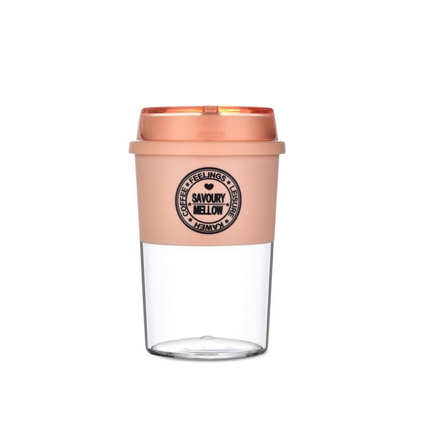 Wosthever Botella de agua de 300 ml, a prueba de fugas, para oficina, hogar, Fitness, taza de café, de plástico, para interiores, reutilizable, Mostrada Rosado