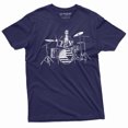 thumbnail image 4 of Drummer T-Shirt Abraham Lincoln Drumming Music Band Tee 4Th Of July Patriotic Usa Shirt (Large Grey), 4 of 6