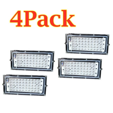 

50W UV Ultraviolet Germicidal Disinfection Light 48LEDs Led Lamp Bulb Ultraviolet Lamps UV Disinfection Light black flood lights with plugs and switches for bright parties-4PACK